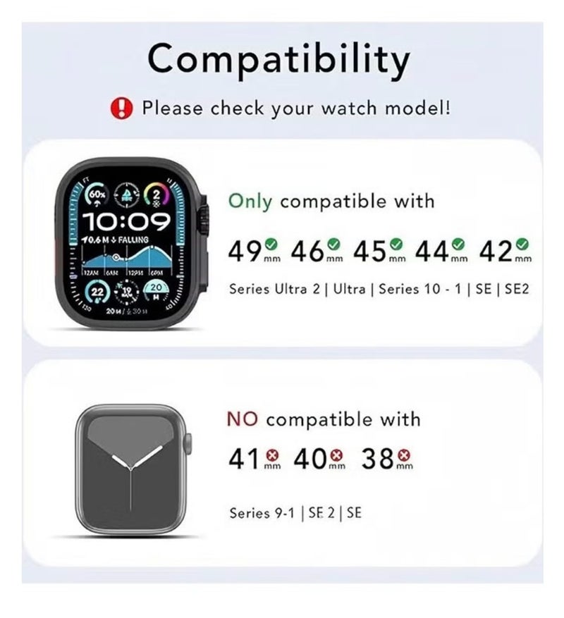 Watch Silicone Watch Band Compatible with Apple Watch 42mm 44mm 45mm 46mm 49mm – Soft Sport Replacement Strap for Apple Watch Ultra, SE, Series 9/8/7/6/5/4 – Navy Blue - Image 3